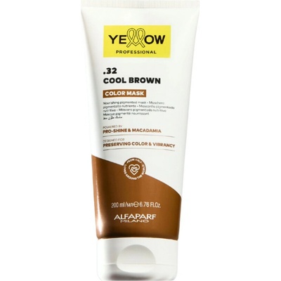 Yellow Professional Color Mask Nourishing Pigmented Mask 200 ml barevná péče .32 Cool Brown