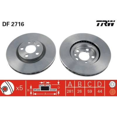 TRW Brzdový kotúč DF2716