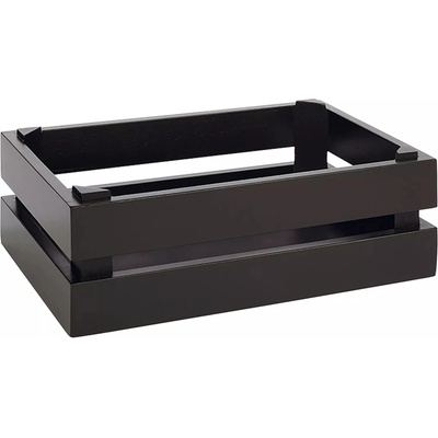 APS Superbox drevená bednička, GN 1/4, čierna, výška: 105 mm, dĺžka: 290 mm