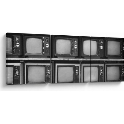 Obraz - Retro televízie, trojdielne 120x40 cm