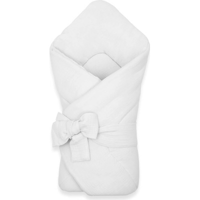 New Baby Mušelínová šnurovacia zavinovačka white