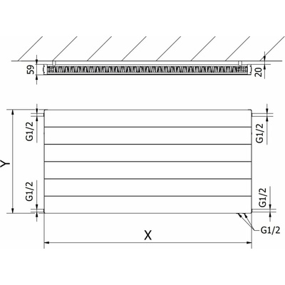 Mexen Line CVL11 W611L-050-100-00 500 mm x 1000 mm