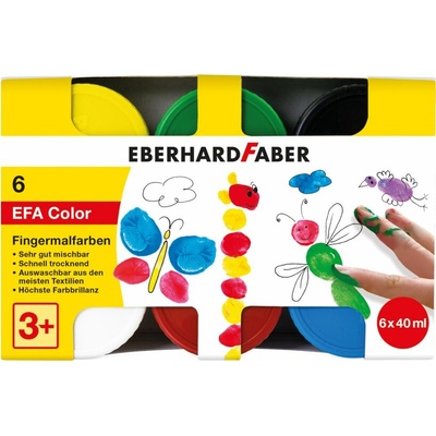 Prstové farby 6 farebné 40 ml základné farby