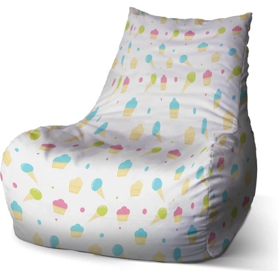 Sablio sedací vak Bean Zmrzlinky s muffiny 60 x 70 x 70 cm