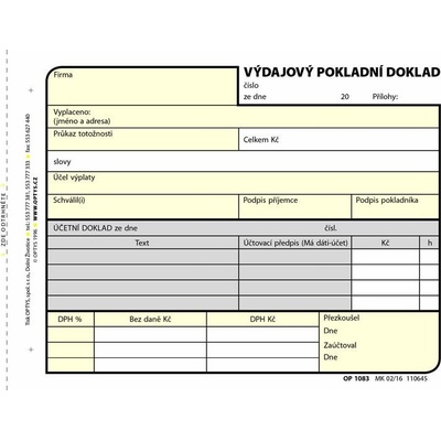 Výdajový doklad, A6, 100 listů, NCR