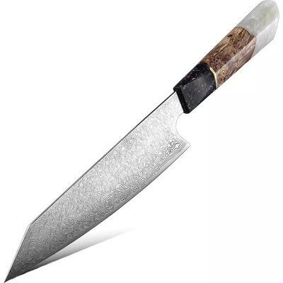 IZMAEL Damaškový kuchynský nôž Saltama Kiritsuke/Biela 20 cm