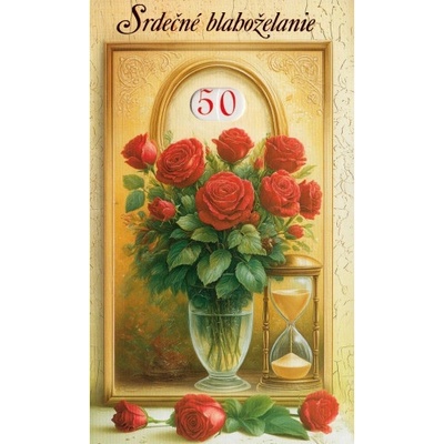 Pozdrav: Srdečné blahoželanie - s textom, otočný (10-1064)