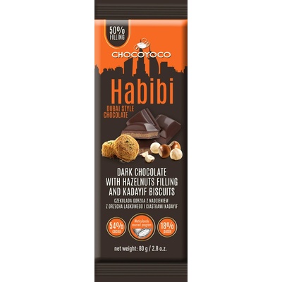 Selllot Hořká s lískooříškovou náplní 40% a sušenkami Habibi 80 g