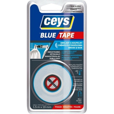 Ceys Blue tape obojstranná lepiaca páska 1,5 m x 19 mm