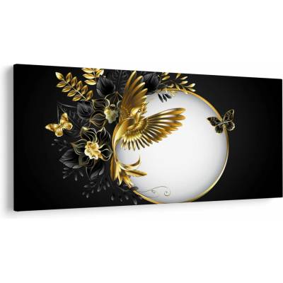 Obraz - Koule se zlatými motivy, jednodílný 200x100 cm