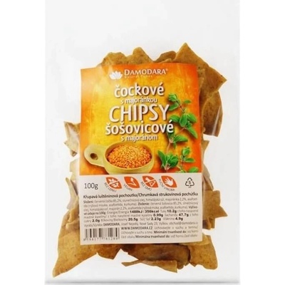 Damodara Luštěninové chipsy Čočkové s majoránkou 100 g