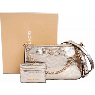 Michael Kors kabelka a pouzdro na karty v dárkovém zlatá