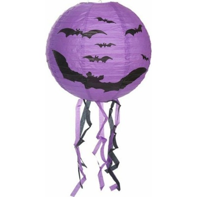 Teddies Lampion guľa Halloween so strapcami papier priemer 30cm v sáčku (bez paličky) 3 druhy karneval