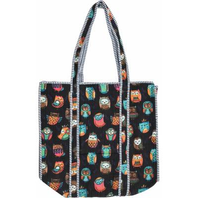 Sanu Babu Velká taška na zip černá s potiskem 44x36x14cm + ucha 30cm 7M