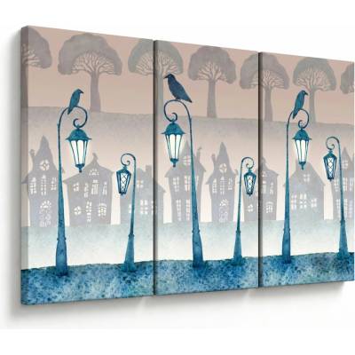 Obraz - Havrany strážiace mesto, trojdielne 120x80 cm