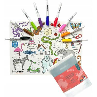 Veľká silikónová podložka Hey Doodle na vyfarbovanie A3 Abeceda