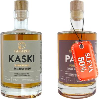 Teerenpeli Kaski 43% 0,5 l + Palo 46% 0,5 l (holá láhev)