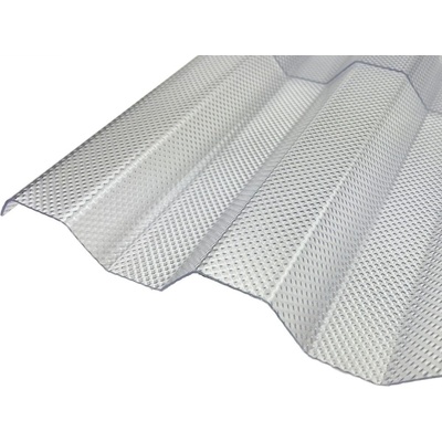PolyPiù Trapézová polykarbonátová deska 76/18 struktura mikroprizma Più 0,9 mm 1040 x 3500 mm čirá 1 ks