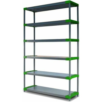 Tvujregal Regál plastový JUPITER-6 222x150x46 PVC červený/zelený Povrchová úprava: Zelená