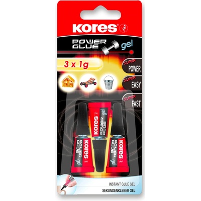 Kores Power Glue Gel, 3 x 1 g