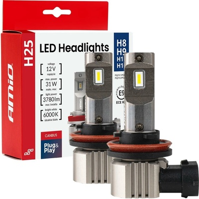 LED žárovky hlavního svícení Série H25 CANBUS H8 H9 H11 H16 12V 31W AMIO-04713 – Hledejceny.cz