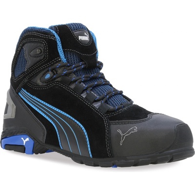 PUMA Rio Black Mid S3 bezpečnostná obuv čierna, modrá
