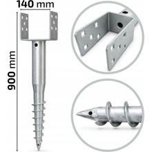 Zemní vrut VZH 140x900mm typ U / balení 1 ks