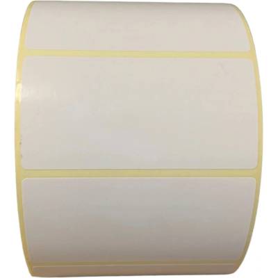 Papierová Etiketa 80 mm x 40 mm, Pololesklý papier, Biela, Dutinka 40 mm, 2000 ks/kotúč, Odlepiteľné lepidlo, Priemer kotúča 122 mm