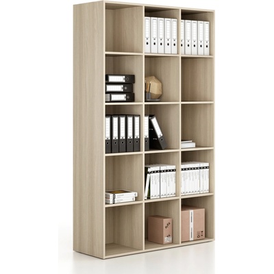 B2B Partner Regál FRAME, vysoký, 3 sloupce, 2162 x 1299 x 450 mm, dub přírodní 6120286