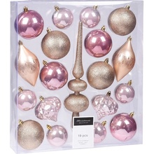HOMESTYLING Vianočné ozdoby so špičkou sada 19 ks rosegold KO-CAN214940