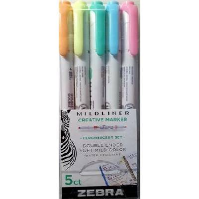 Zebra Mildliner Fluorescent 5 farieb 78105