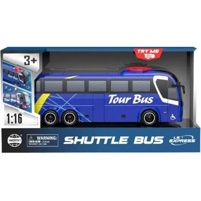 Global Express Far East Ltd. Hračka autobus s efekty světla a zvuku, 1:16 - modrý
