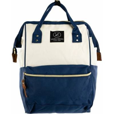 Lara Bags LÁTKOVÝ BATOH Modrá/Biela