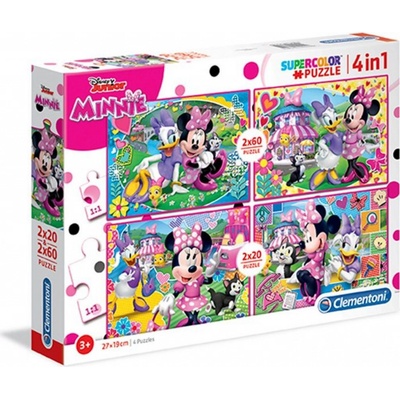 Clementoni Myška Minnie 4v1 20,20,60,60 dílků