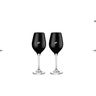 Diamante Silhouette black sklenice na víno 2 x 360 ml