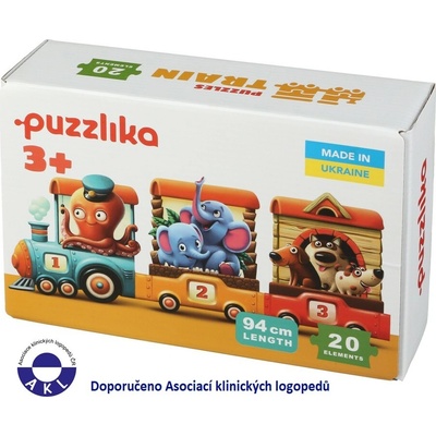 Puzzlika Baby skládačka Vlak zvířátka velké dílků set 20 dílků