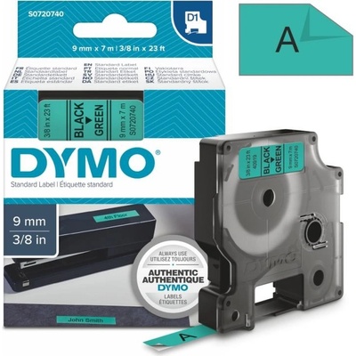 Páska Dymo D1, 9mm (40919) zelená, černý tisk, 7m