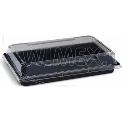 Wimex Miska na Sushi, PET čierna 215 x 130 x 18 mm + viečko, 200 sád