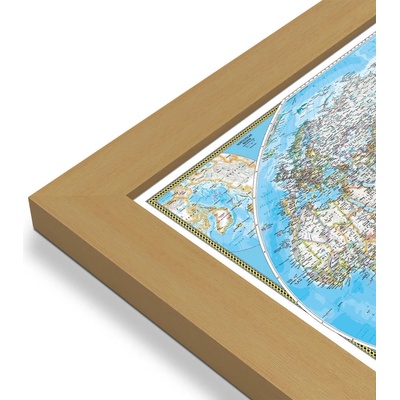National Geographic Svět - nástěnná mapa Pacific Classic 112 x 76 cm Varianta: mapa v dřevěném rámu, Provedení: Pegi jádro ořechu