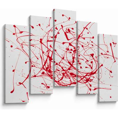 Obraz technikou Drippingu, päťdielne 125x90 cm