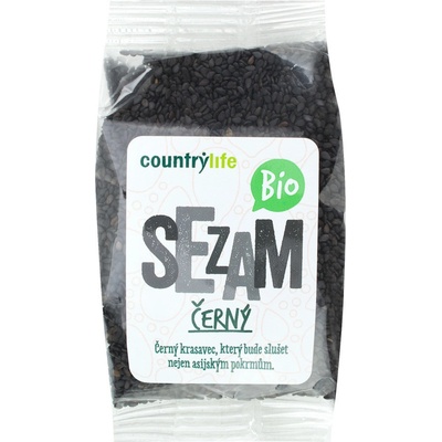 Country Life Bio sezam černý neloupaný 100 g