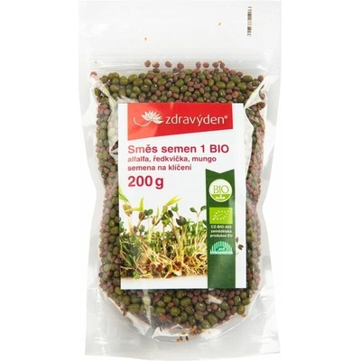 Zdravý den Zmes semien na klíčenie 1 BIO alfalfa reďkovka mungo 200g