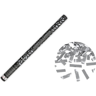 Party Strieborné konfety delo 80 cm metalické vystreľovanie