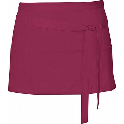Link Kitchen Wear Krátká barmanská zástěra se třEma předníma kapsama Burgundy Pantone 216 X983