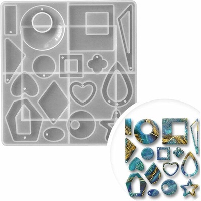 Silikonová forma na pryskyřici Pentart - náušnice a přívěsky 1 ks - and pendants