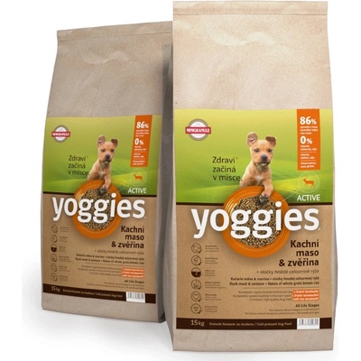 Yoggies MINI lisované za studena s probiotiky Active Kachní maso a zvěřina 30 kg