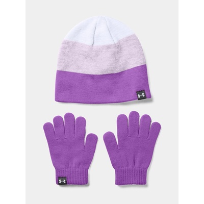 Under Armour girls beanie Glove Combo fialová / bílá
