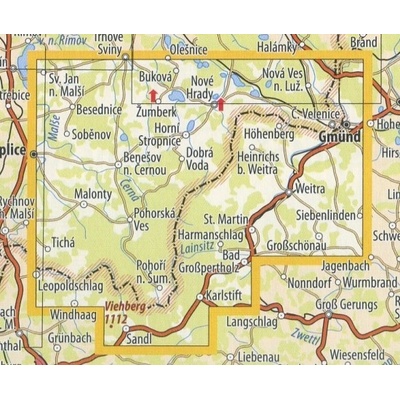 KČT 74 Novohradské hory - nástěnná turistická mapa 90 x 60 cm Varianta: mapa v dřevěném rámu, Provedení: Ticiago šedý