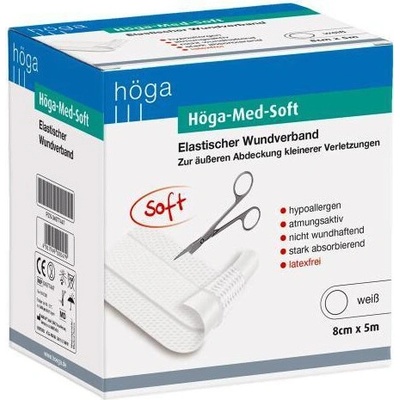 Höga-Med-Soft elastická náplast na rány bílá 8 cm × 5 m