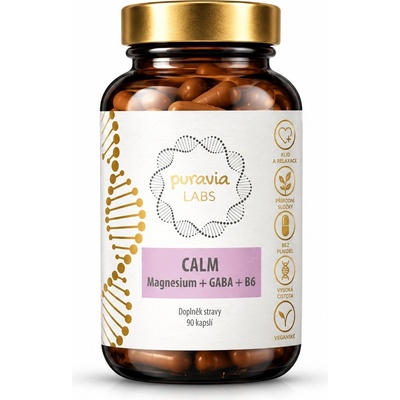 Puravia labs CALM Magnesium + GABA + B6 90 kapslí